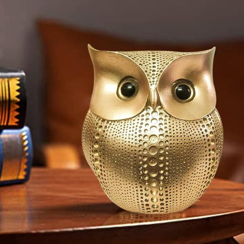 Gold Resin Owl Animal Ornament Home Decoration