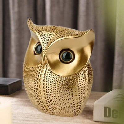 Gold Resin Owl Animal Ornament Home Decoration